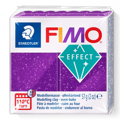 Fimo Effect Knete - Glitterfarbe lila, Modelliermasse 56g